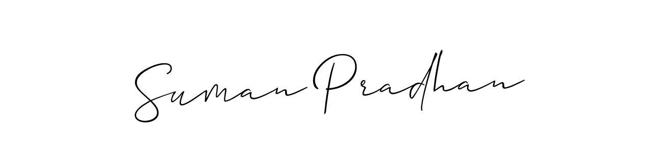 It looks lik you need a new signature style for name Suman Pradhan. Design unique handwritten (Allison_Script) signature with our free signature maker in just a few clicks. Suman Pradhan signature style 2 images and pictures png