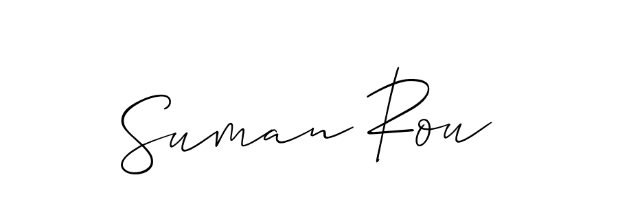 It looks lik you need a new signature style for name Suman Rou. Design unique handwritten (Allison_Script) signature with our free signature maker in just a few clicks. Suman Rou signature style 2 images and pictures png