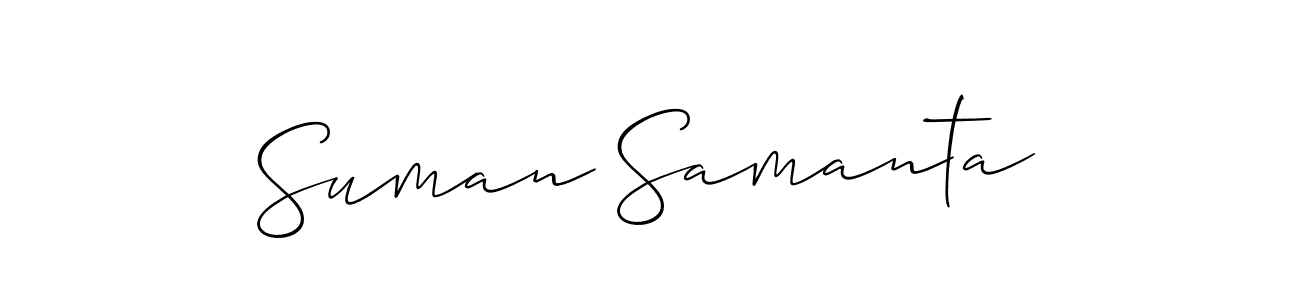You should practise on your own different ways (Allison_Script) to write your name (Suman Samanta) in signature. don't let someone else do it for you. Suman Samanta signature style 2 images and pictures png