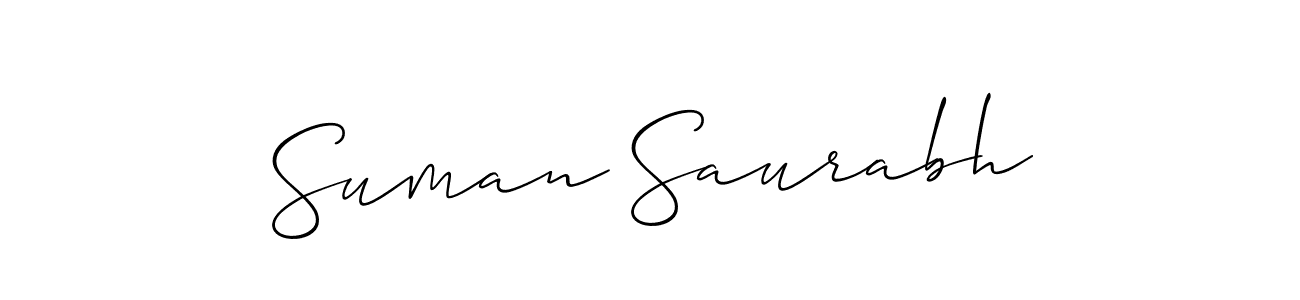 You should practise on your own different ways (Allison_Script) to write your name (Suman Saurabh) in signature. don't let someone else do it for you. Suman Saurabh signature style 2 images and pictures png