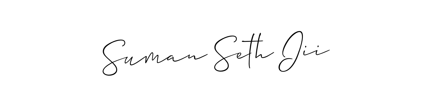 Allison_Script is a professional signature style that is perfect for those who want to add a touch of class to their signature. It is also a great choice for those who want to make their signature more unique. Get Suman Seth Iii name to fancy signature for free. Suman Seth Iii signature style 2 images and pictures png