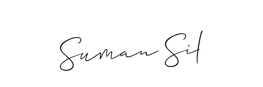 How to Draw Suman Sil signature style? Allison_Script is a latest design signature styles for name Suman Sil. Suman Sil signature style 2 images and pictures png