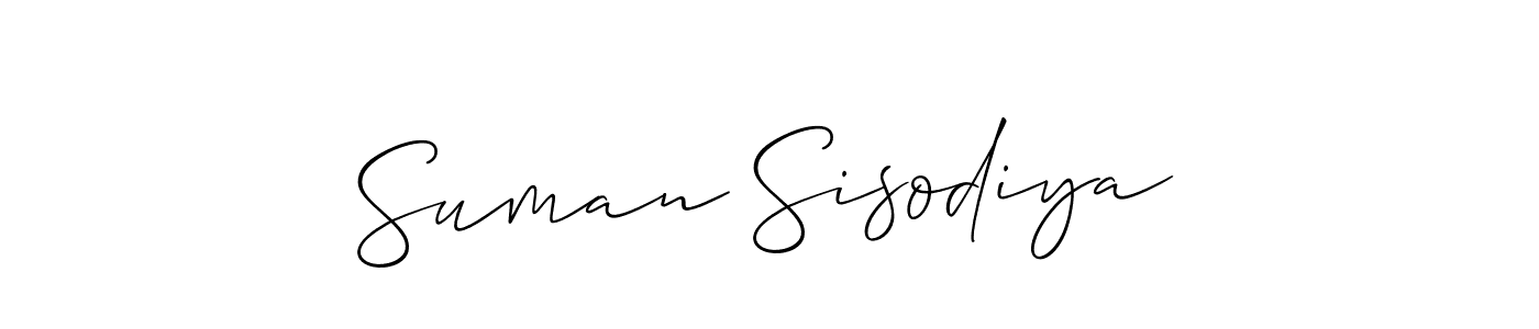 Also we have Suman Sisodiya name is the best signature style. Create professional handwritten signature collection using Allison_Script autograph style. Suman Sisodiya signature style 2 images and pictures png