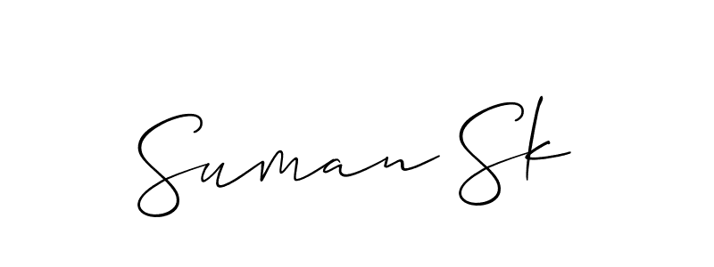 Suman Sk stylish signature style. Best Handwritten Sign (Allison_Script) for my name. Handwritten Signature Collection Ideas for my name Suman Sk. Suman Sk signature style 2 images and pictures png