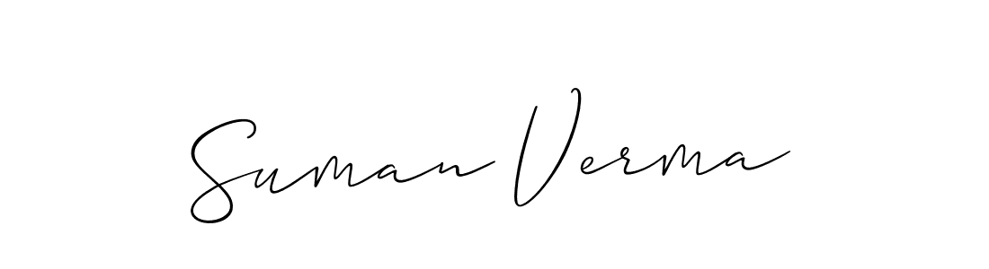 Use a signature maker to create a handwritten signature online. With this signature software, you can design (Allison_Script) your own signature for name Suman Verma. Suman Verma signature style 2 images and pictures png