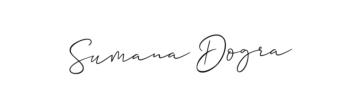 It looks lik you need a new signature style for name Sumana Dogra. Design unique handwritten (Allison_Script) signature with our free signature maker in just a few clicks. Sumana Dogra signature style 2 images and pictures png