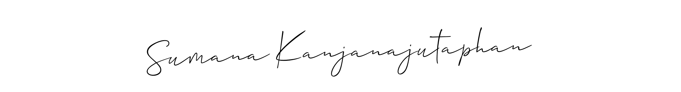 The best way (Allison_Script) to make a short signature is to pick only two or three words in your name. The name Sumana Kanjanajutaphan include a total of six letters. For converting this name. Sumana Kanjanajutaphan signature style 2 images and pictures png