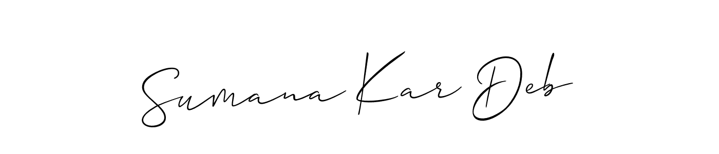 Sumana Kar Deb stylish signature style. Best Handwritten Sign (Allison_Script) for my name. Handwritten Signature Collection Ideas for my name Sumana Kar Deb. Sumana Kar Deb signature style 2 images and pictures png