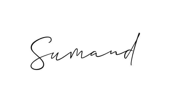 Create a beautiful signature design for name Sumand. With this signature (Allison_Script) fonts, you can make a handwritten signature for free. Sumand signature style 2 images and pictures png