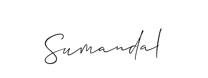 Use a signature maker to create a handwritten signature online. With this signature software, you can design (Allison_Script) your own signature for name Sumandal. Sumandal signature style 2 images and pictures png