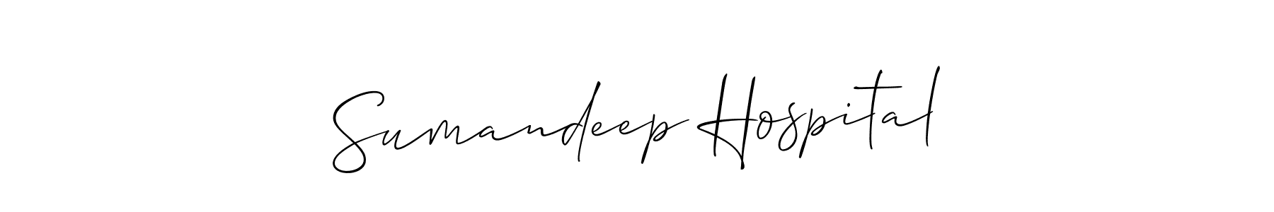 It looks lik you need a new signature style for name Sumandeep Hospital. Design unique handwritten (Allison_Script) signature with our free signature maker in just a few clicks. Sumandeep Hospital signature style 2 images and pictures png