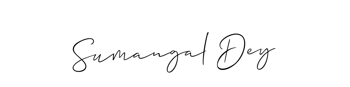 Also You can easily find your signature by using the search form. We will create Sumangal Dey name handwritten signature images for you free of cost using Allison_Script sign style. Sumangal Dey signature style 2 images and pictures png