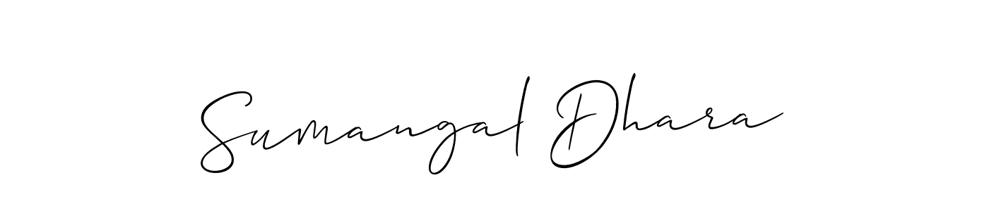 You should practise on your own different ways (Allison_Script) to write your name (Sumangal Dhara) in signature. don't let someone else do it for you. Sumangal Dhara signature style 2 images and pictures png