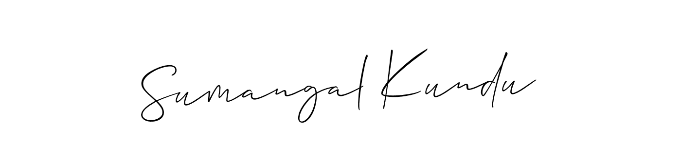 Create a beautiful signature design for name Sumangal Kundu. With this signature (Allison_Script) fonts, you can make a handwritten signature for free. Sumangal Kundu signature style 2 images and pictures png