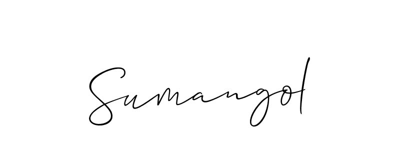 You should practise on your own different ways (Allison_Script) to write your name (Sumangol) in signature. don't let someone else do it for you. Sumangol signature style 2 images and pictures png
