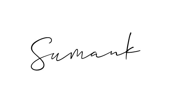 How to make Sumank signature? Allison_Script is a professional autograph style. Create handwritten signature for Sumank name. Sumank signature style 2 images and pictures png