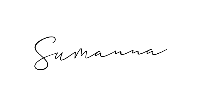 Sumanna stylish signature style. Best Handwritten Sign (Allison_Script) for my name. Handwritten Signature Collection Ideas for my name Sumanna. Sumanna signature style 2 images and pictures png