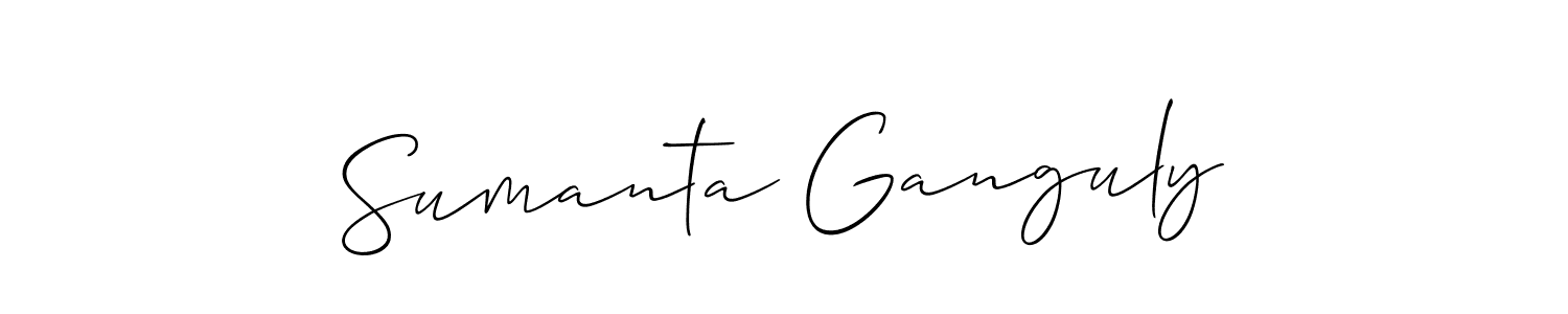Allison_Script is a professional signature style that is perfect for those who want to add a touch of class to their signature. It is also a great choice for those who want to make their signature more unique. Get Sumanta Ganguly name to fancy signature for free. Sumanta Ganguly signature style 2 images and pictures png