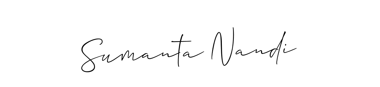 The best way (Allison_Script) to make a short signature is to pick only two or three words in your name. The name Sumanta Nandi include a total of six letters. For converting this name. Sumanta Nandi signature style 2 images and pictures png