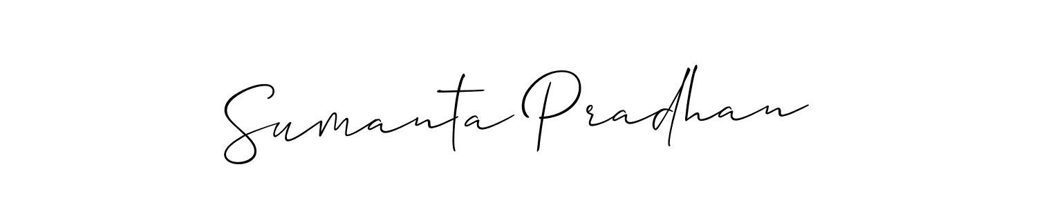 How to make Sumanta Pradhan name signature. Use Allison_Script style for creating short signs online. This is the latest handwritten sign. Sumanta Pradhan signature style 2 images and pictures png