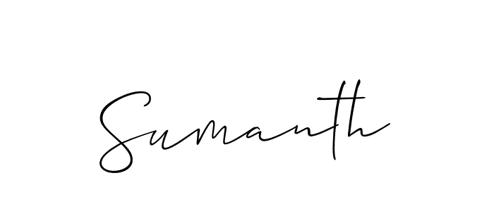 You should practise on your own different ways (Allison_Script) to write your name (Sumanth) in signature. don't let someone else do it for you. Sumanth signature style 2 images and pictures png