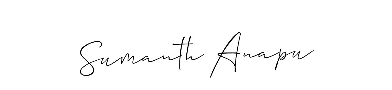 How to make Sumanth Anapu signature? Allison_Script is a professional autograph style. Create handwritten signature for Sumanth Anapu name. Sumanth Anapu signature style 2 images and pictures png