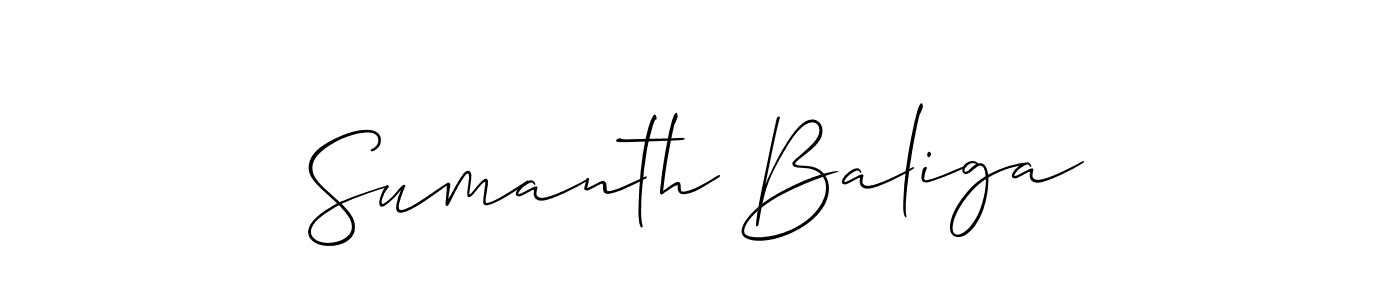 if you are searching for the best signature style for your name Sumanth Baliga. so please give up your signature search. here we have designed multiple signature styles  using Allison_Script. Sumanth Baliga signature style 2 images and pictures png