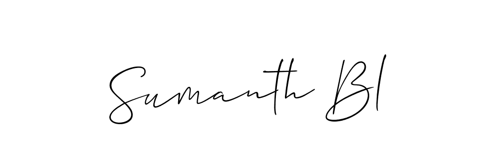 Create a beautiful signature design for name Sumanth Bl. With this signature (Allison_Script) fonts, you can make a handwritten signature for free. Sumanth Bl signature style 2 images and pictures png