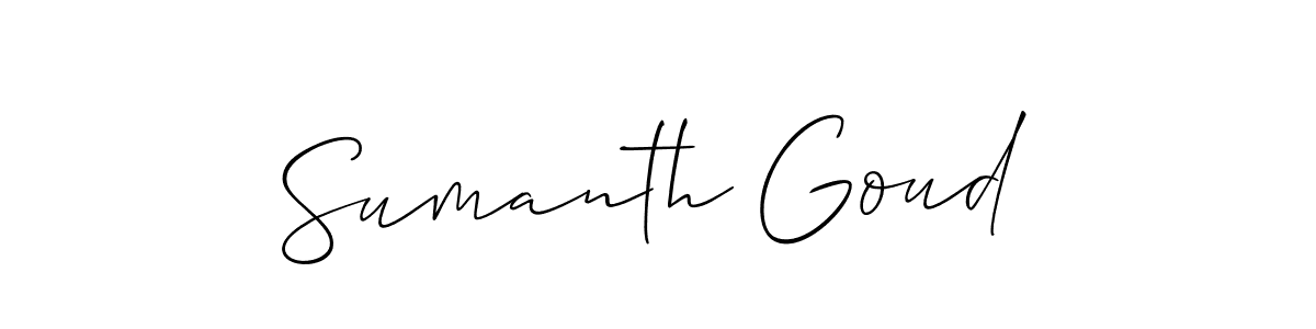 It looks lik you need a new signature style for name Sumanth Goud. Design unique handwritten (Allison_Script) signature with our free signature maker in just a few clicks. Sumanth Goud signature style 2 images and pictures png