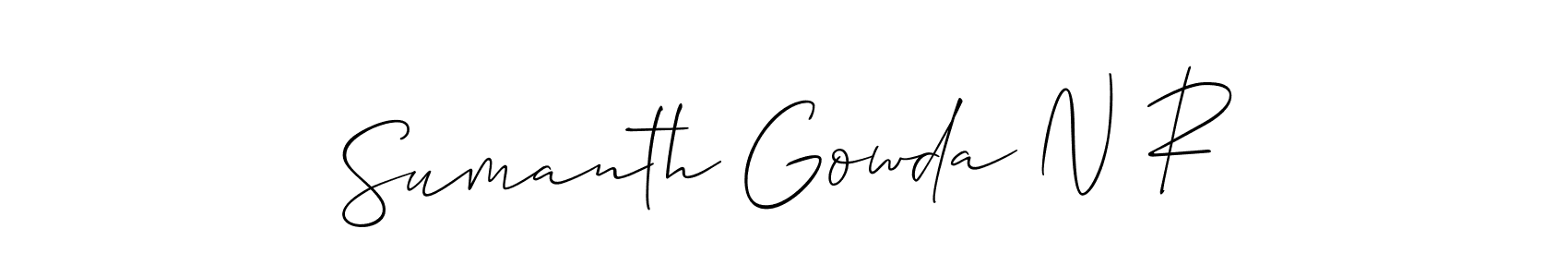 You should practise on your own different ways (Allison_Script) to write your name (Sumanth Gowda N R) in signature. don't let someone else do it for you. Sumanth Gowda N R signature style 2 images and pictures png