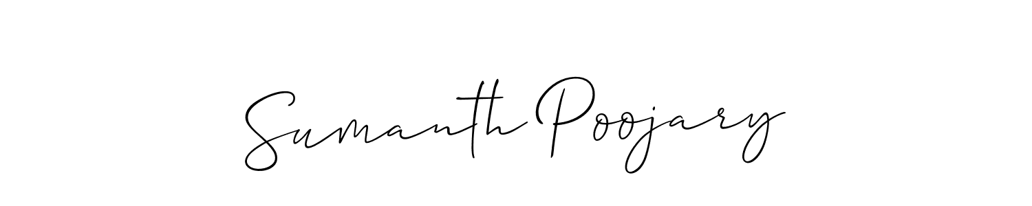 It looks lik you need a new signature style for name Sumanth Poojary. Design unique handwritten (Allison_Script) signature with our free signature maker in just a few clicks. Sumanth Poojary signature style 2 images and pictures png