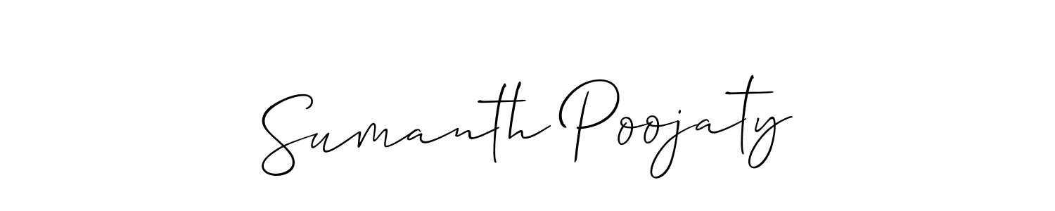 How to make Sumanth Poojaty signature? Allison_Script is a professional autograph style. Create handwritten signature for Sumanth Poojaty name. Sumanth Poojaty signature style 2 images and pictures png