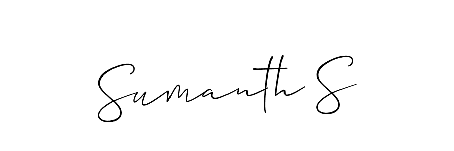 Make a beautiful signature design for name Sumanth S. With this signature (Allison_Script) style, you can create a handwritten signature for free. Sumanth S signature style 2 images and pictures png