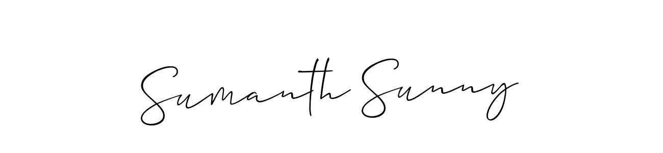 You should practise on your own different ways (Allison_Script) to write your name (Sumanth Sunny) in signature. don't let someone else do it for you. Sumanth Sunny signature style 2 images and pictures png