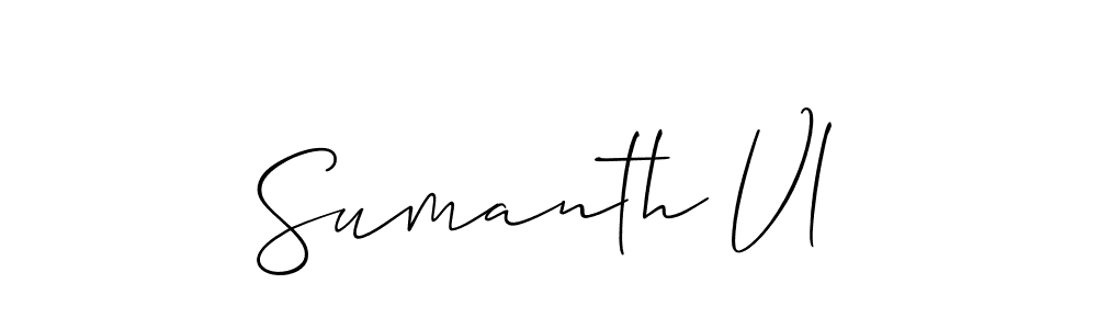 Sumanth Vl stylish signature style. Best Handwritten Sign (Allison_Script) for my name. Handwritten Signature Collection Ideas for my name Sumanth Vl. Sumanth Vl signature style 2 images and pictures png