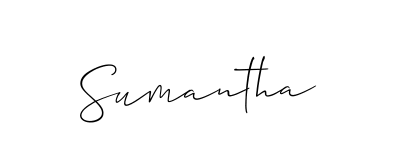 Sumantha stylish signature style. Best Handwritten Sign (Allison_Script) for my name. Handwritten Signature Collection Ideas for my name Sumantha. Sumantha signature style 2 images and pictures png