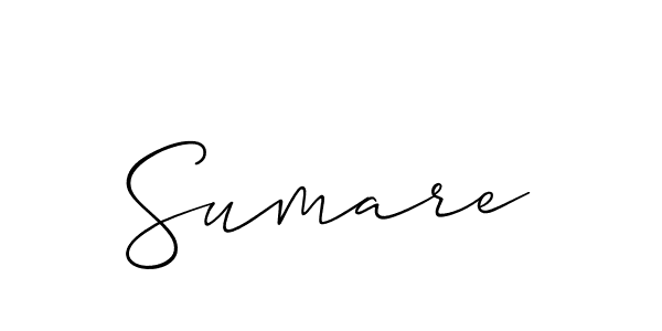 Make a beautiful signature design for name Sumare. With this signature (Allison_Script) style, you can create a handwritten signature for free. Sumare signature style 2 images and pictures png