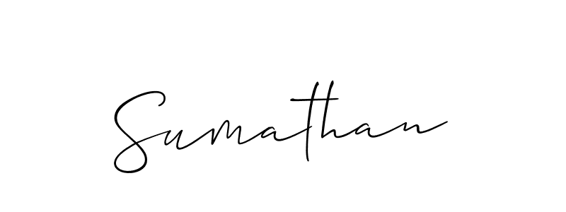 Design your own signature with our free online signature maker. With this signature software, you can create a handwritten (Allison_Script) signature for name Sumathan. Sumathan signature style 2 images and pictures png