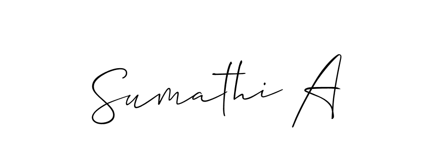 Make a beautiful signature design for name Sumathi A. With this signature (Allison_Script) style, you can create a handwritten signature for free. Sumathi A signature style 2 images and pictures png