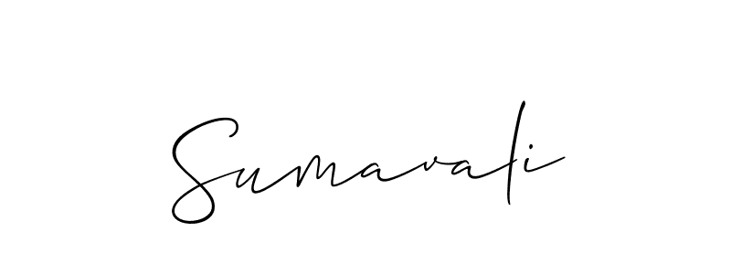 Design your own signature with our free online signature maker. With this signature software, you can create a handwritten (Allison_Script) signature for name Sumavali. Sumavali signature style 2 images and pictures png