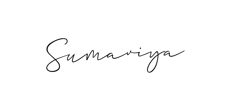 Make a beautiful signature design for name Sumaviya. With this signature (Allison_Script) style, you can create a handwritten signature for free. Sumaviya signature style 2 images and pictures png