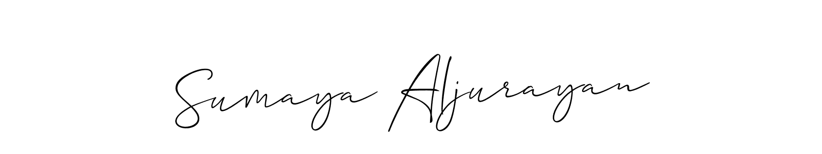 It looks lik you need a new signature style for name Sumaya Aljurayan. Design unique handwritten (Allison_Script) signature with our free signature maker in just a few clicks. Sumaya Aljurayan signature style 2 images and pictures png