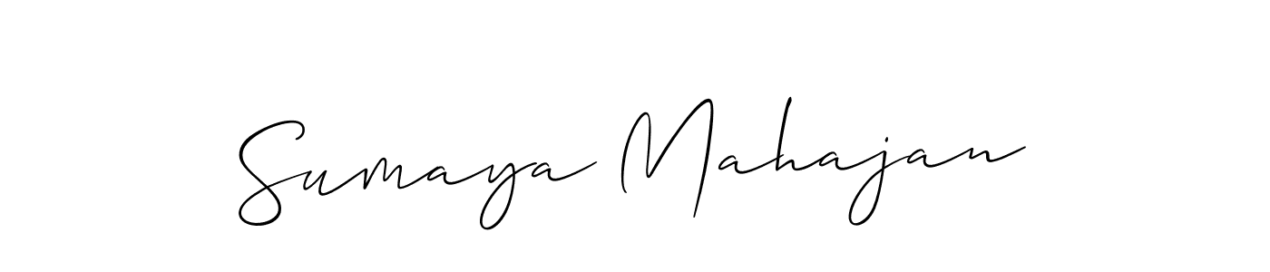 Make a beautiful signature design for name Sumaya Mahajan. With this signature (Allison_Script) style, you can create a handwritten signature for free. Sumaya Mahajan signature style 2 images and pictures png