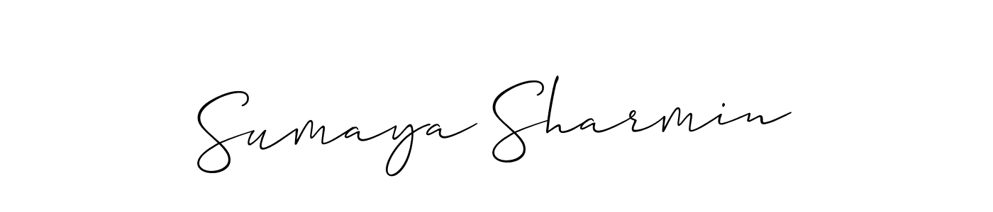 Use a signature maker to create a handwritten signature online. With this signature software, you can design (Allison_Script) your own signature for name Sumaya Sharmin. Sumaya Sharmin signature style 2 images and pictures png