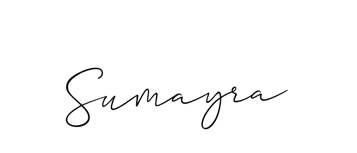 Use a signature maker to create a handwritten signature online. With this signature software, you can design (Allison_Script) your own signature for name Sumayra. Sumayra signature style 2 images and pictures png