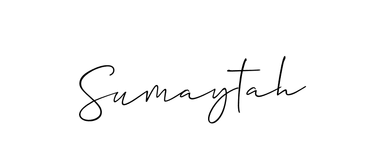 Design your own signature with our free online signature maker. With this signature software, you can create a handwritten (Allison_Script) signature for name Sumaytah. Sumaytah signature style 2 images and pictures png