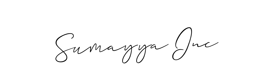 Also we have Sumayya Inc name is the best signature style. Create professional handwritten signature collection using Allison_Script autograph style. Sumayya Inc signature style 2 images and pictures png