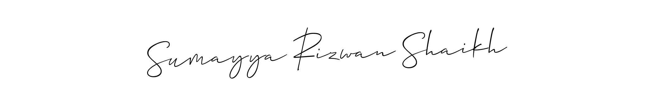 The best way (Allison_Script) to make a short signature is to pick only two or three words in your name. The name Sumayya Rizwan Shaikh include a total of six letters. For converting this name. Sumayya Rizwan Shaikh signature style 2 images and pictures png
