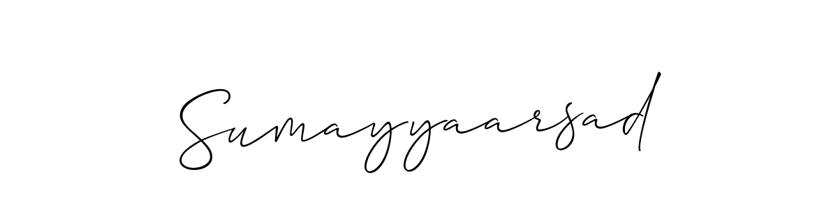 Similarly Allison_Script is the best handwritten signature design. Signature creator online .You can use it as an online autograph creator for name Sumayyaarsad. Sumayyaarsad signature style 2 images and pictures png