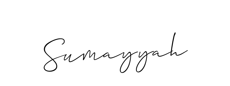 How to make Sumayyah signature? Allison_Script is a professional autograph style. Create handwritten signature for Sumayyah name. Sumayyah signature style 2 images and pictures png